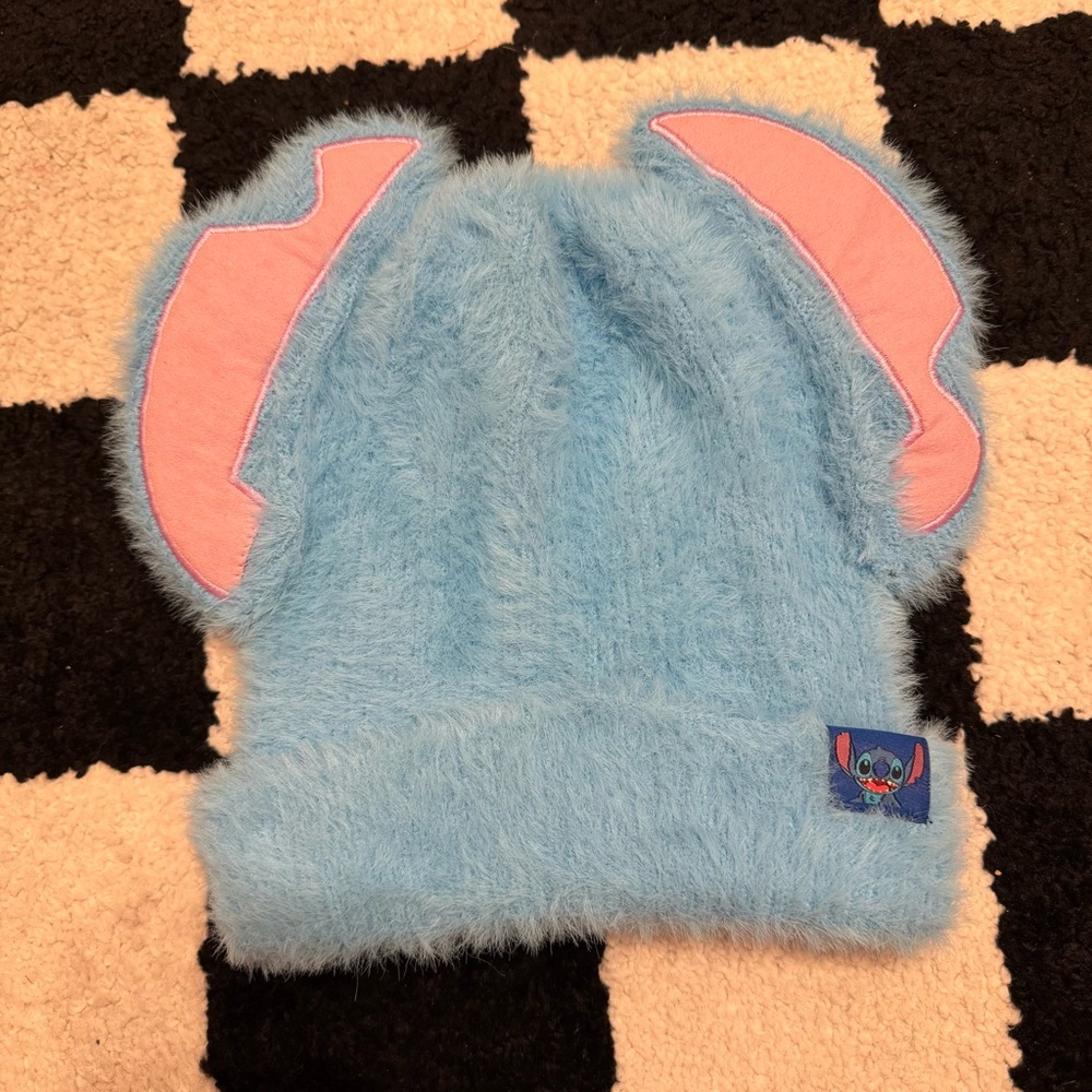 LILO & Stitch Ears Fuzzy Knit Beanie Hat One Size Adult